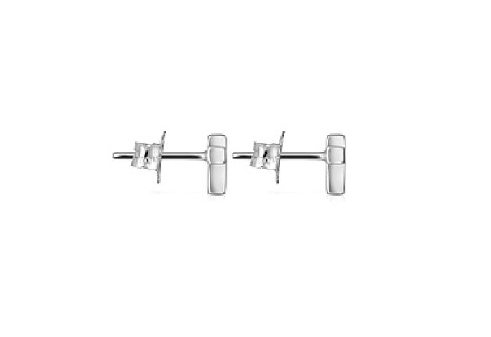 18KT GOLD RHODIUM PLATED EARRINGS 6MM