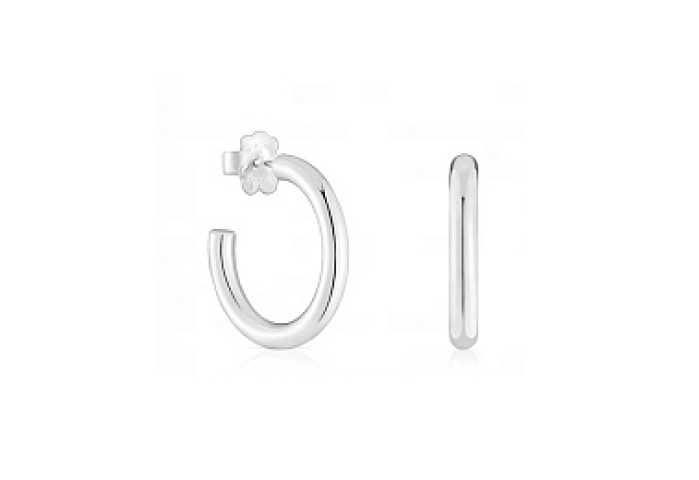 SILVER HOOP EARRINGS SMOOTH 15MM