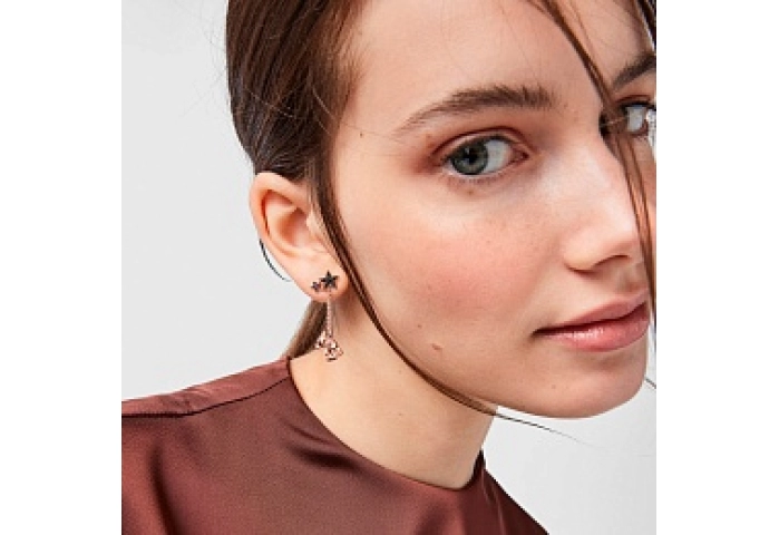 SILVER GOLD PLATED EARRINGS RUBY SPINELS