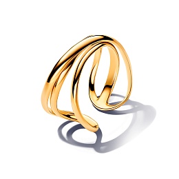 Triple band 14k gold-plated open ring