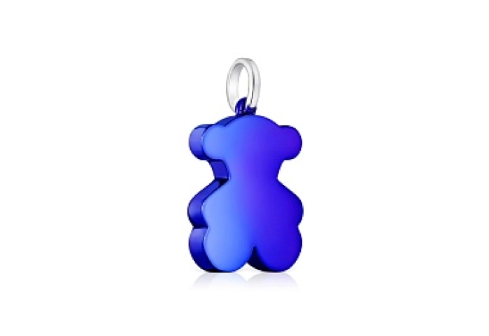 BLUE S.STEEL/SILVER PENDANT BEAR 22MM