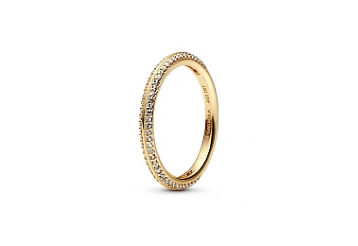 14k Gold-plated ring with clear cubic zirconia