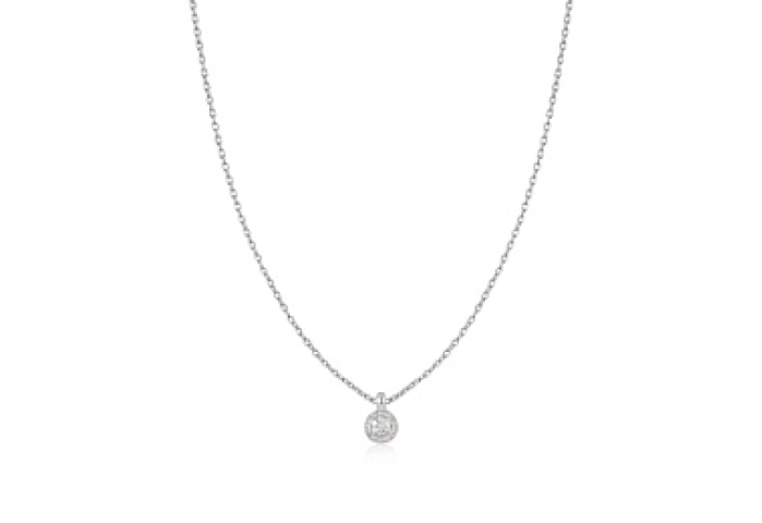Silver Sphere Pavé Necklace