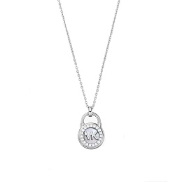 MOP NECKLACE STERLING SILVER WITH CZ