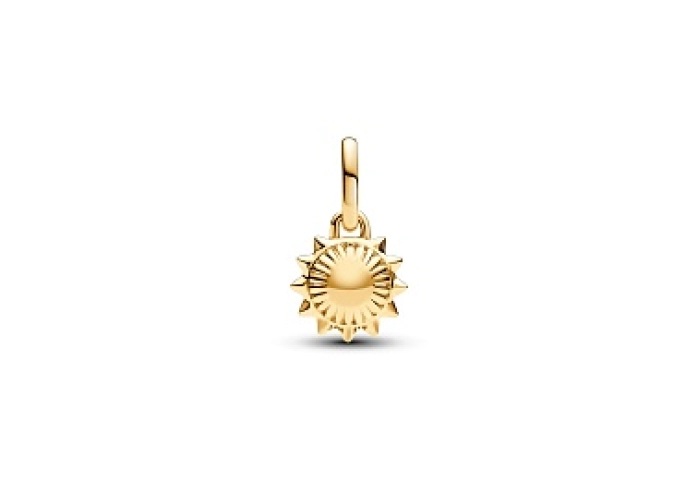 Sun 14k gold-plated mini dangle with treated white
