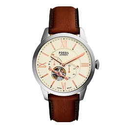 AUTOMATIC WATCH 21 JWL SS LEATHER STRAP