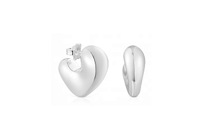 SILVER EARRINGS HEART 29MM