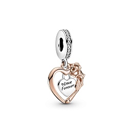 Heart sterling silver and Pandora Rose danglewith clear cubic zirconia /789290C01