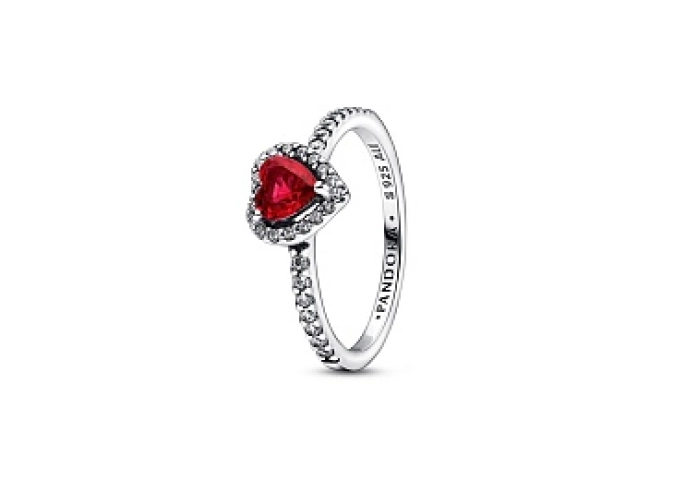 Heart sterling silver ring with cherries jubilee r