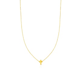 18KT GOLD PENDANT 6MM CHAIN 45CM