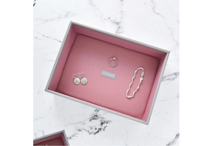 Dove Grey & Antique Rose Classic Chunky Jewellery 