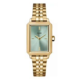 Fluette Watch Steel, Sage Green, Gold Colour