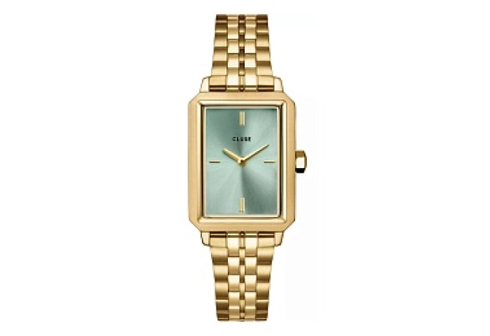 Fluette Watch Steel, Sage Green, Gold Colour