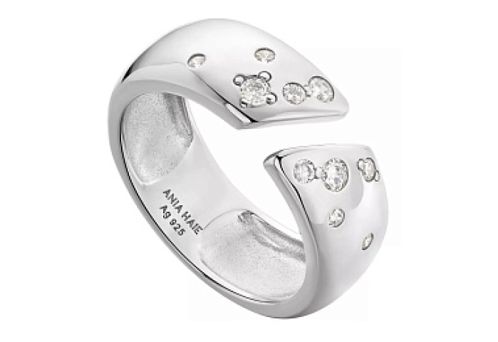 Silver Sparkle Wide Adjustable Ring
