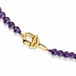 SILVER GOLD PLATED CHOKER AMETHYST