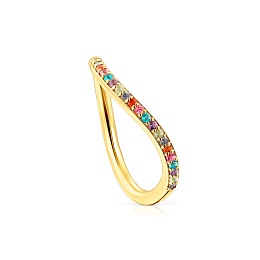 SILVER GOLD PLATED RING GEMSTONES N12