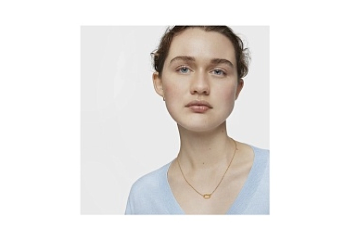 SILVER GOLD PLATED CHOKER OVAL 10MM 45CM