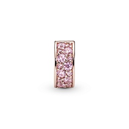 PANDORA Rose clip with pink cubic zirconia and sil