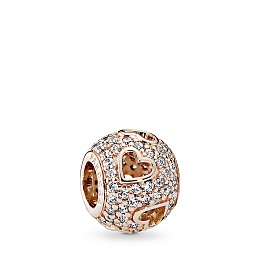 PANDORA Rose pave charm with clear cubic zirconia