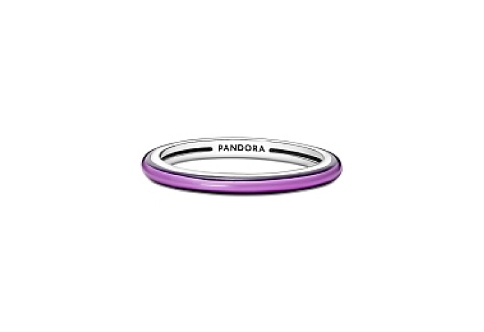 Sterling silver ring with transparent purple enamel /199655C01-54