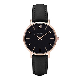 Minuit Leather, Rose Gold, Black/Black /CW0101203013