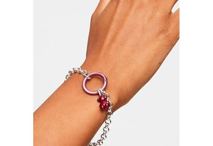 SILVER RING PINK COATING 20MM
