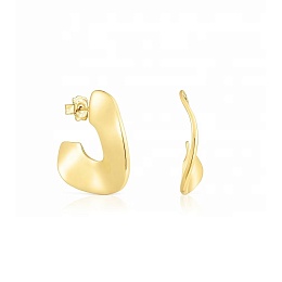 SILVER GOLD PLATED EARRINGS 31MM