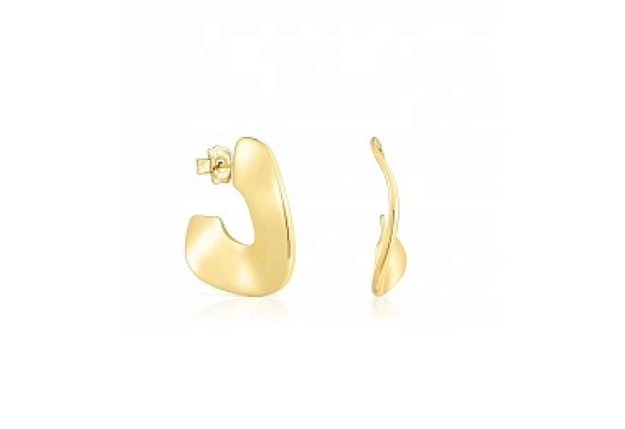 SILVER GOLD PLATED EARRINGS 31MM