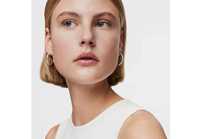 SILVER HOOP EARRINGS SMOOTH 24MM