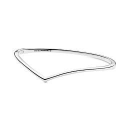 Wishbone silver bangle