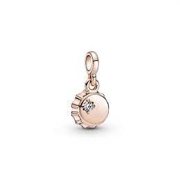 Bottle cap 14k rose gold-plated mini danglewith clear cubic zirconia /789661C01