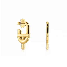 SILVER GOLD PLATED EARRINGS 28MM