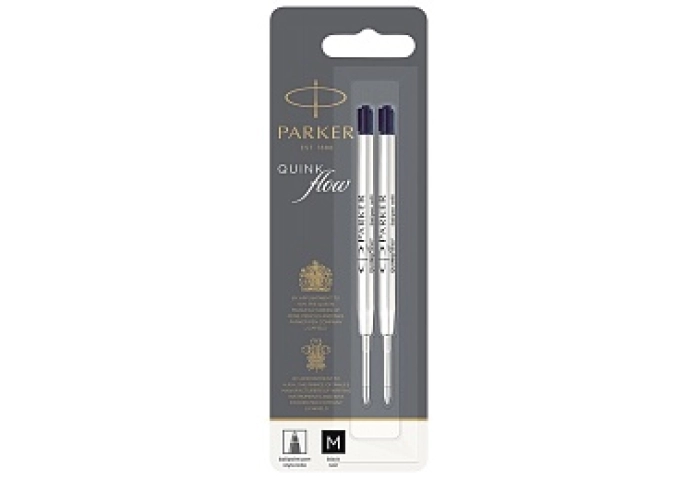 Стержень шариковый объемный Parker &quot;QuinkFlow Ball Point&quot; черный, 98мм, 1,0мм, метал. корпус, 2шт., 