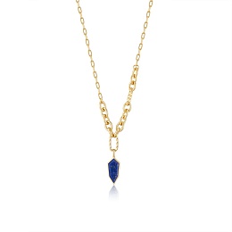 LAPIS EMBLEM PENDANT NECKLACE