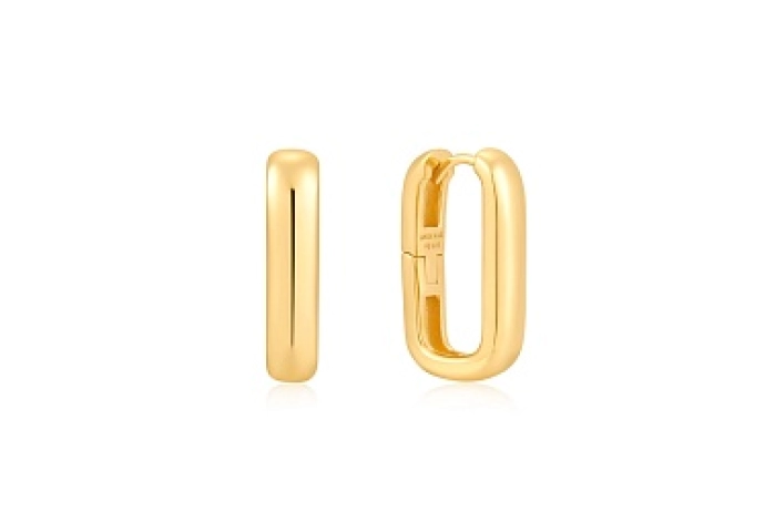 Gold Wide Paper Clip Earrings