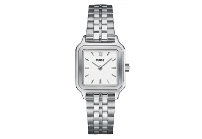 Gracieuse Petite Watch Steel, White, Silver Colour
