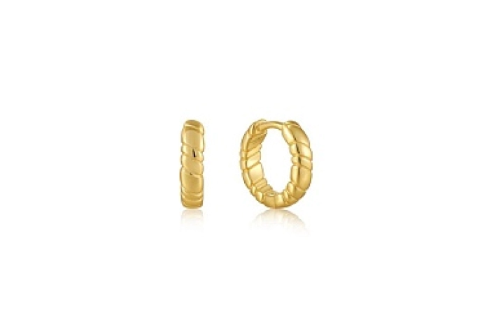 Smooth Twist Huggie Hoop Earrings