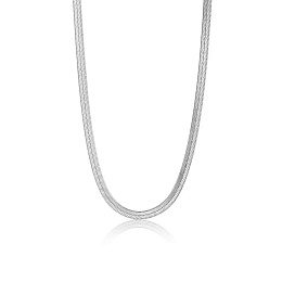 Silver Flat Snake Chain Necklace