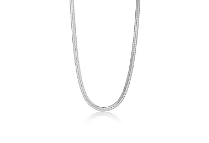 Silver Flat Snake Chain Necklace