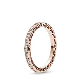 14k Rose gold-plated ring with clear cubic zirconi