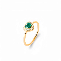 RINGSYNTH.STONE18 KT GOLD PLATED CZ