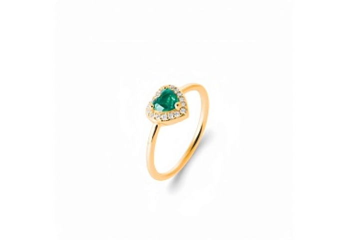RINGSYNTH.STONE18 KT GOLD PLATED CZ