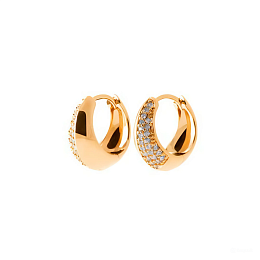 LOOPPLATEDEARRINGSCZ 18 KT GOLD