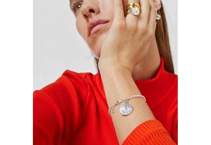 SILVER GOLD PLATED BRACELET BEAR 2 TONE