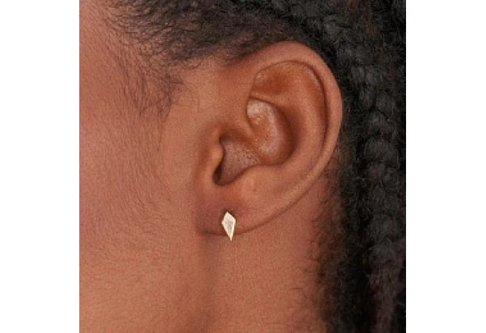 SPARKLE EMBLEM SINGLE BARBELL EARRING
