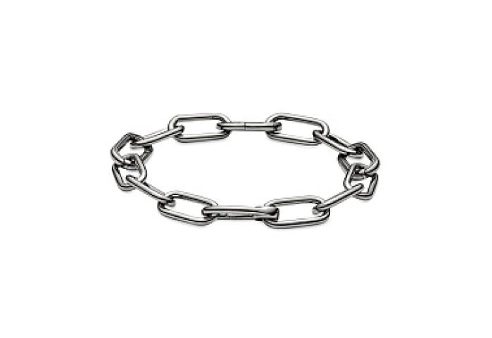 Ruthenium-plated medium link bracelet