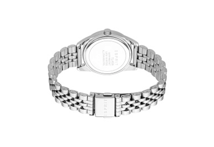 ESPRIT Women Watch, Silver Color Case, Silver Dial, Stainless Steel Metal Bracelet, 3 Hands, 5 ATM