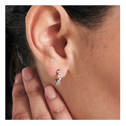Silver Sparkle Cluster Huggie Hoop Earrings