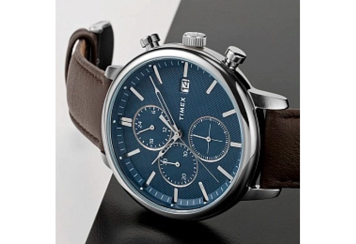Chicago Chrono 45mm Silver Tone Blue