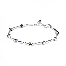 Sterling silver bracelet with clear cubic zirconia